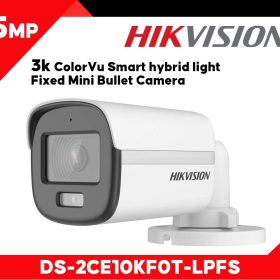 Hikvision DS-2CE10KF0T-LPFS 3K ColorVu Audio Bullet Camera – Full Color Night Vision CCTV with Mic (Outdoor)