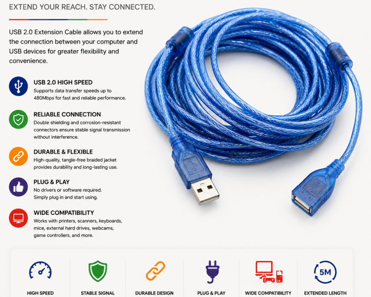 10m USB Extension Cable